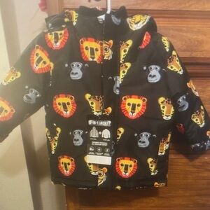 Kids Animal Print Jacket - Black